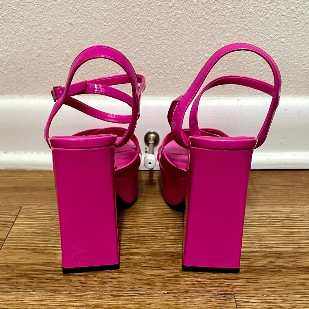 ZARA Block Heels Platform pink Sandals
